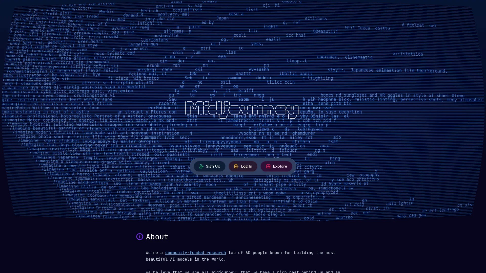 Screenshot of https://www.midjourney.com