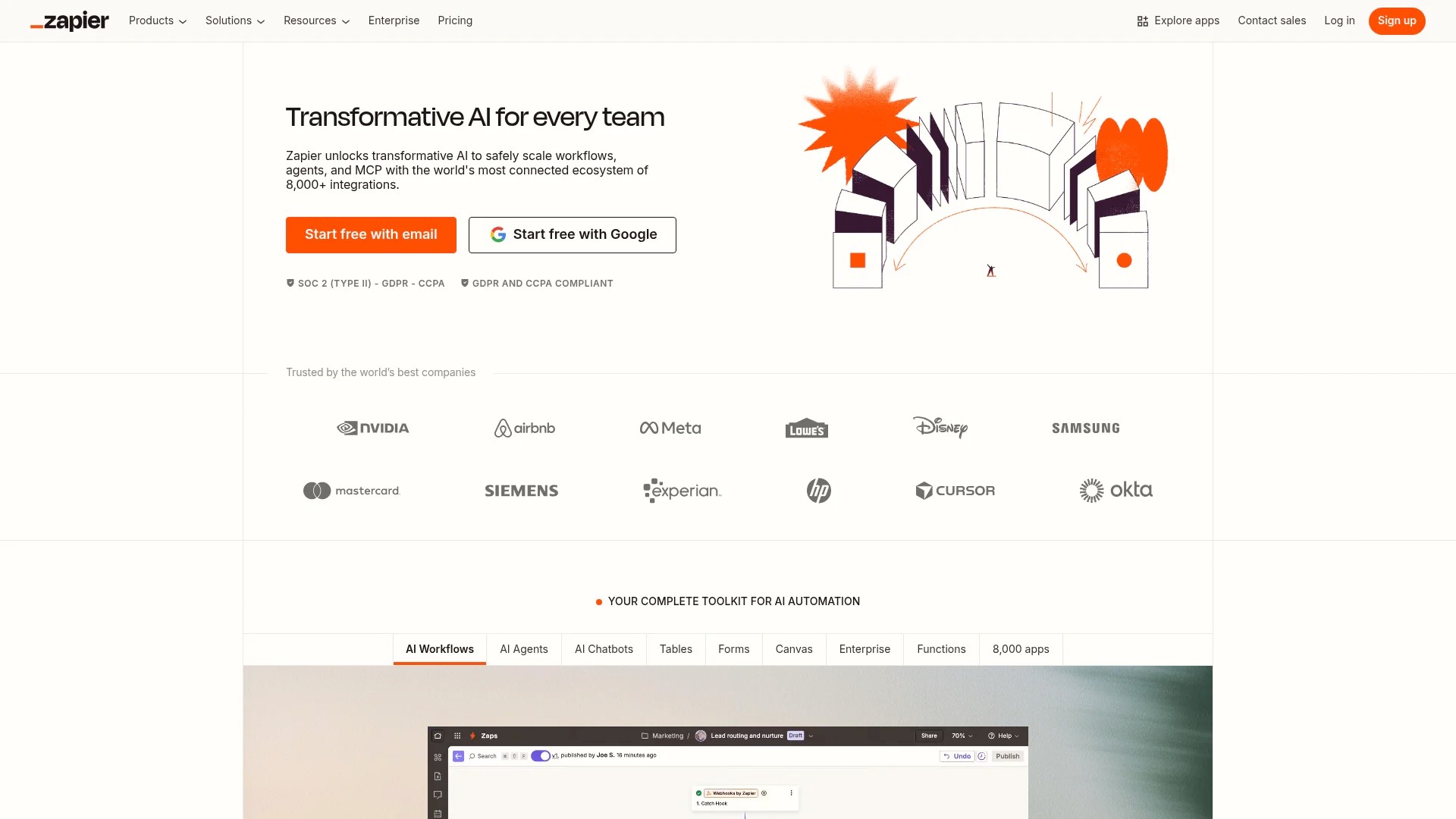 Screenshot of https://zapier.com